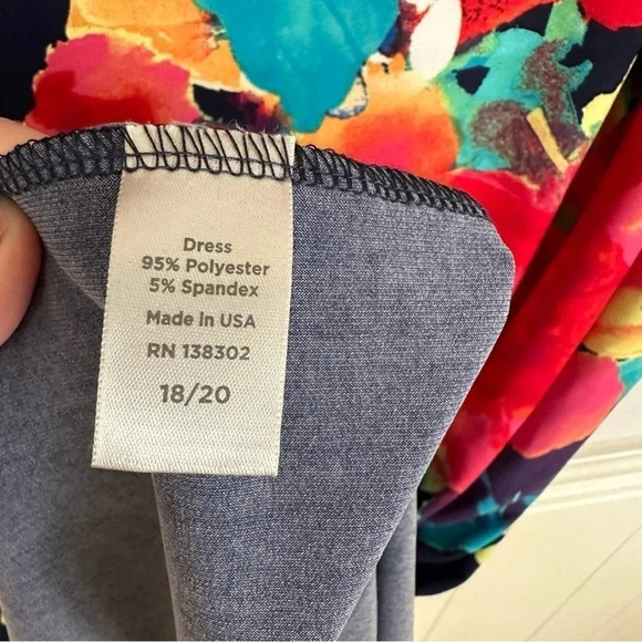 Avenue Women's Multicolor Floral & Navy Blue Block Sleeveless Maxi Size 18/20 - Picture 7 of 8